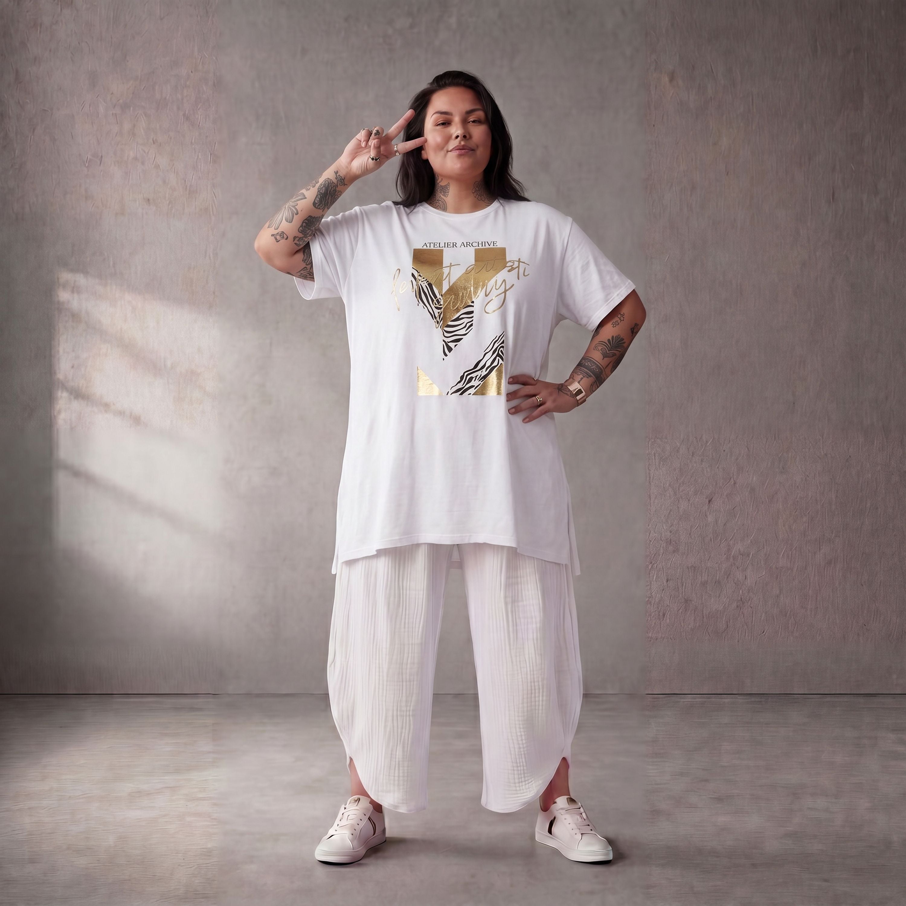 Damen Shirt Lagenlook Baumwolle Mintgrün, A-Linie, Oversize große Größen – Funky Diva