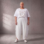Damen Shirt Lagenlook Baumwolle Weiß, A-Form, Kurzarm, Seitenschlitze, Oversize große Größen – Funky Diva