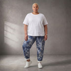 Leichte Karottenhose in Blau/Weiß im Lagenlook leger zeitlos mit softer Baumwolle neu
