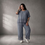 Leichtes Leinen Shirt in Blau fliessend Lagenlook Oversize locker zeitlos mit Taschen