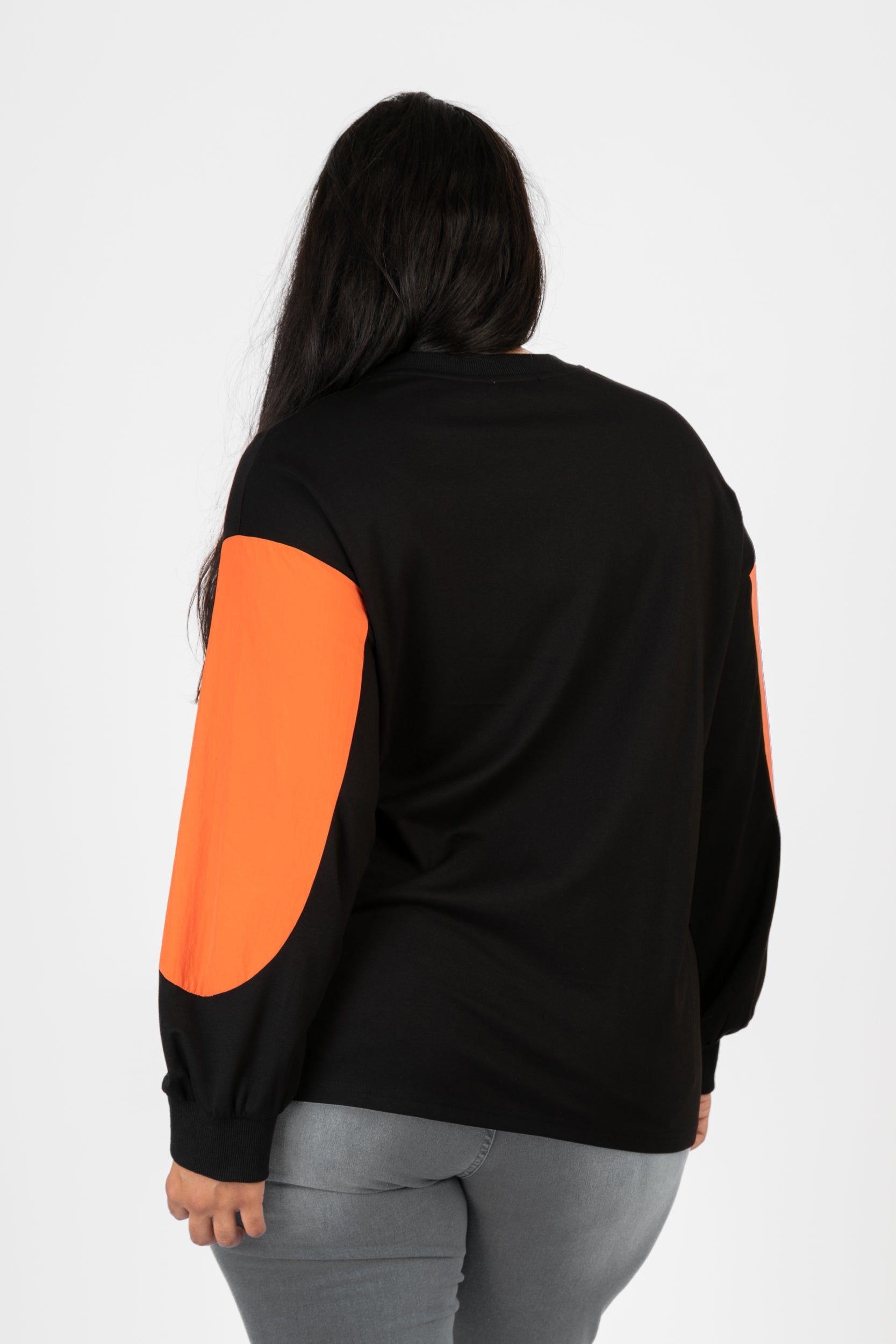  Pomme Rouge Shirt in gerader Form, aus Viskose, C6589, Orange-Schwarz, Buchstaben, Schick