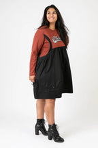  Pomme Rouge Kleid in gerader Form, aus Viskose, C6652, Rost-Schwarz-Silber, Buchstaben