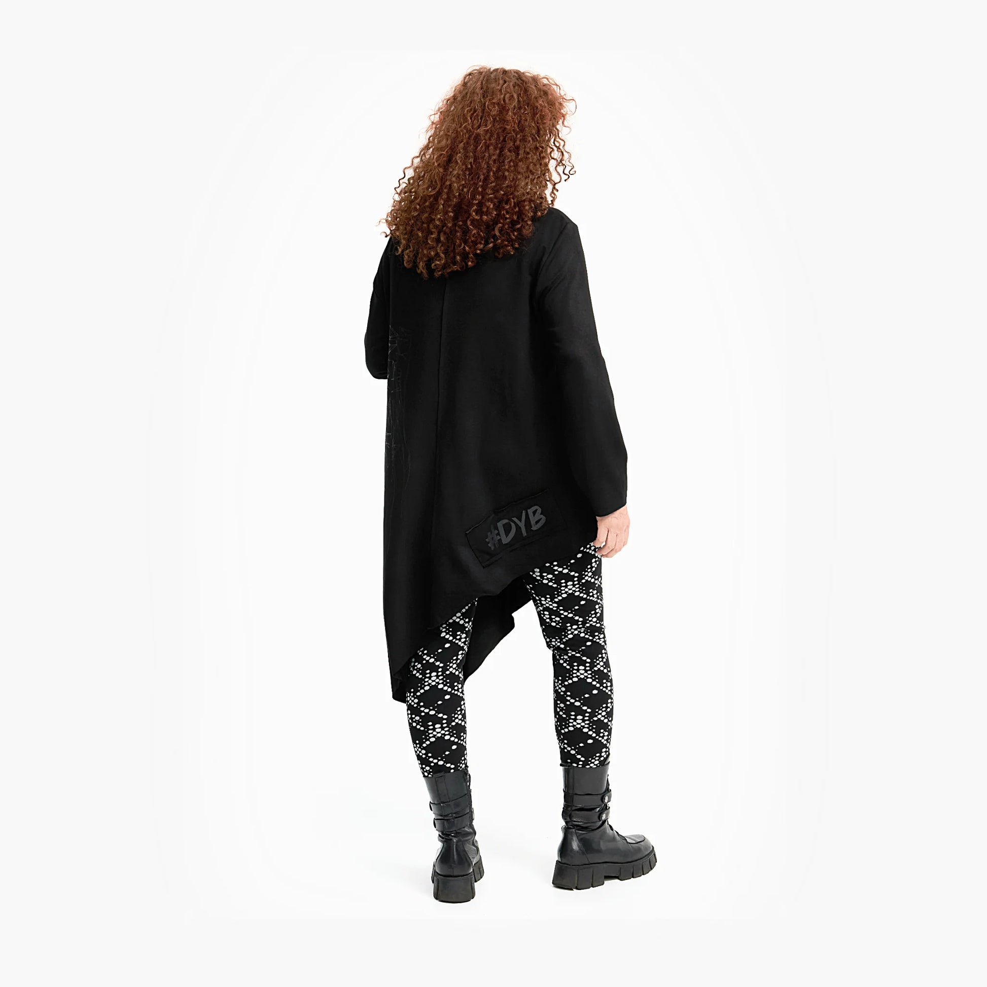  Asymmetrische Tunika mit Schlitz und Print in lässigem Design für den perfekten Lagenlook