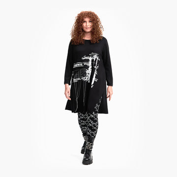  Stylische Tunika aus hochwertiger Viskose mit seitlichen Schlitzen und lässigem Print für Plus Size