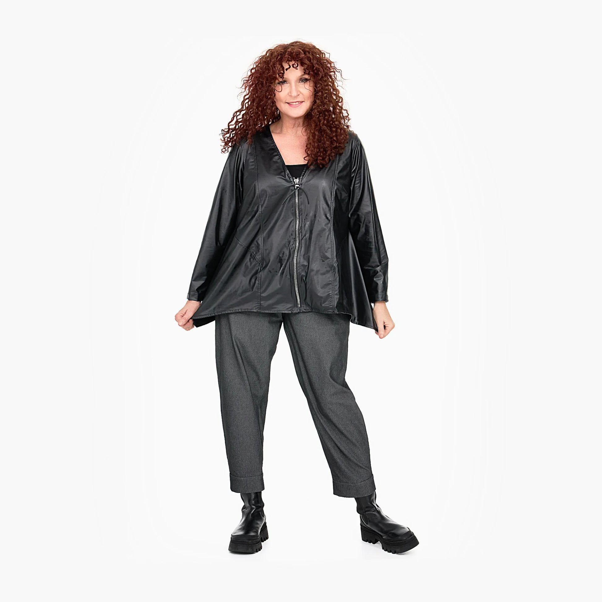  Lagenlook Hose aus komfortabler Viskose mit elastischem Bund und modischen Taschen für Plus Size