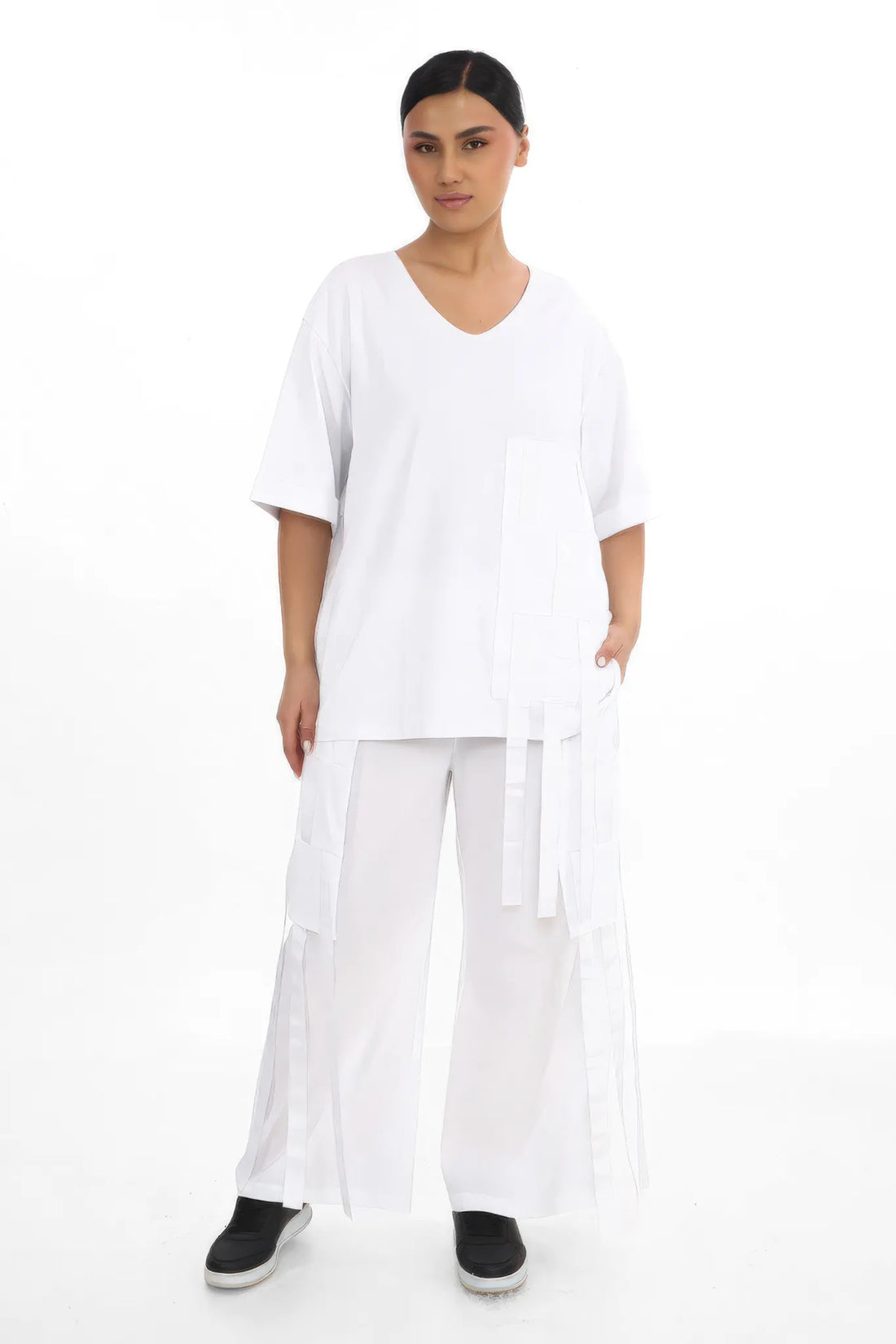  Divas Planet Shirt in gerader Form, aus Baumwolle, DP10187, Weiß, Ausgefallen, Zeitlos
