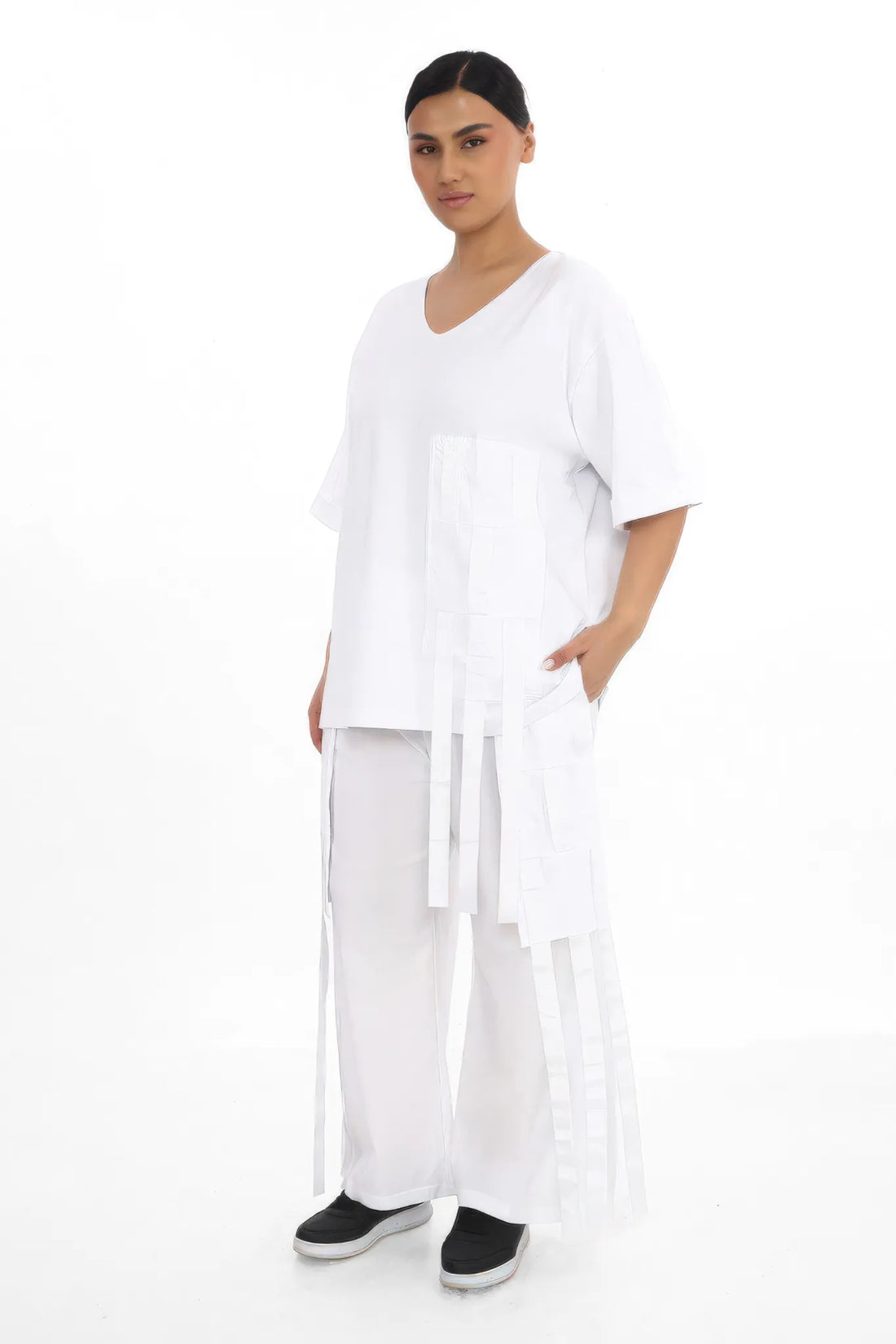  Divas Planet Shirt in gerader Form, aus Baumwolle, DP10187, Weiß, Ausgefallen, Zeitlos