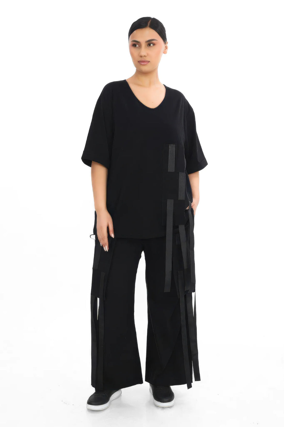  Divas Planet Shirt in gerader Form, aus Baumwolle, DP10187, Schwarz, Ausgefallen, Zeitlos