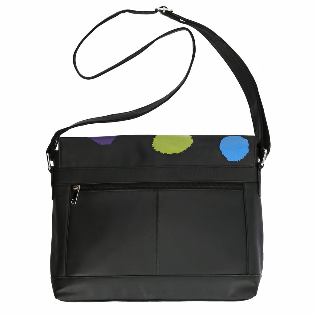  AKH Fashion Tasche in gerader Form, aus Leder, 1180.DJ001, Schwarz-Punkte, Punkte, Schick