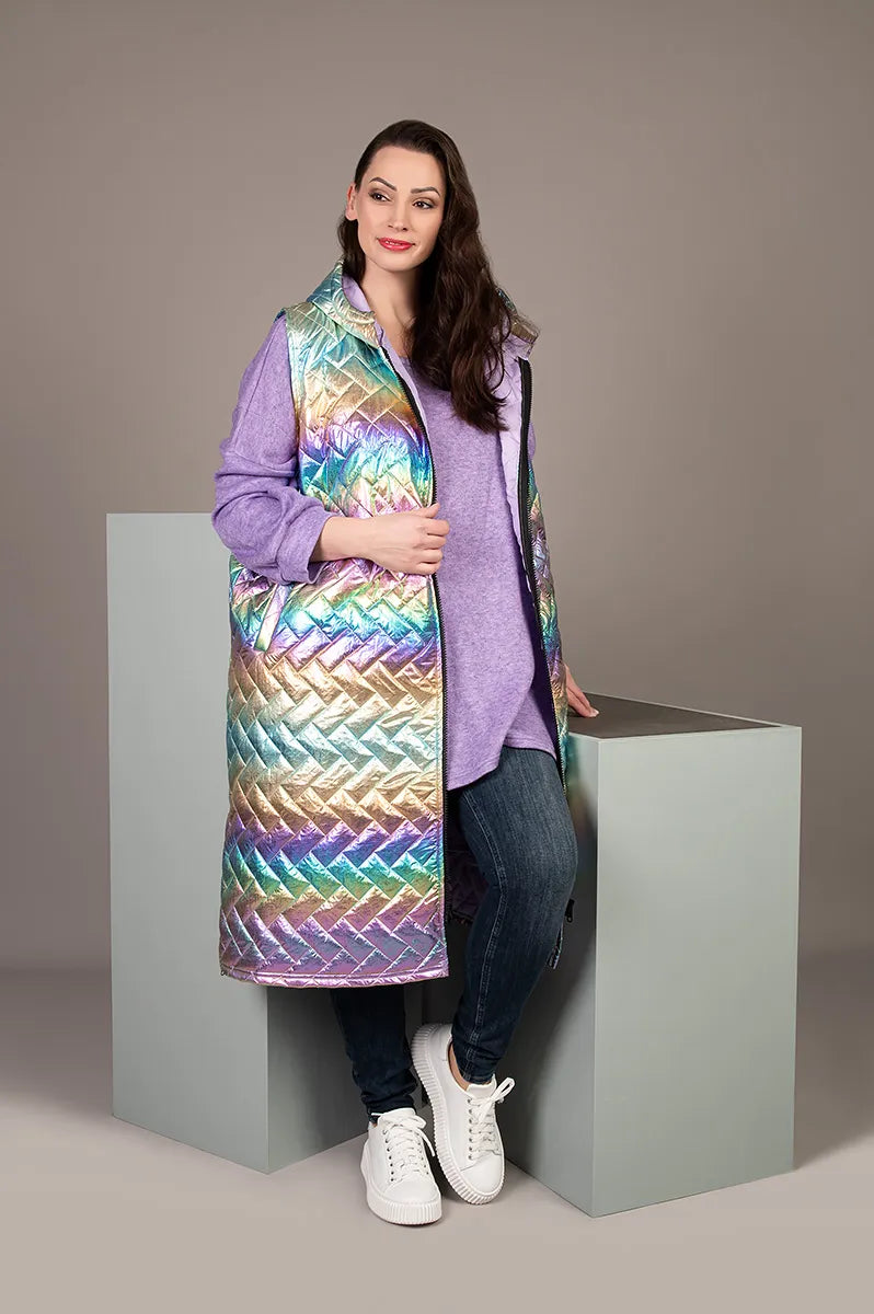  AKH Fashion Weste in gerader Form, aus Polyester, 1436.06879, Multicolor, Schick, Modern