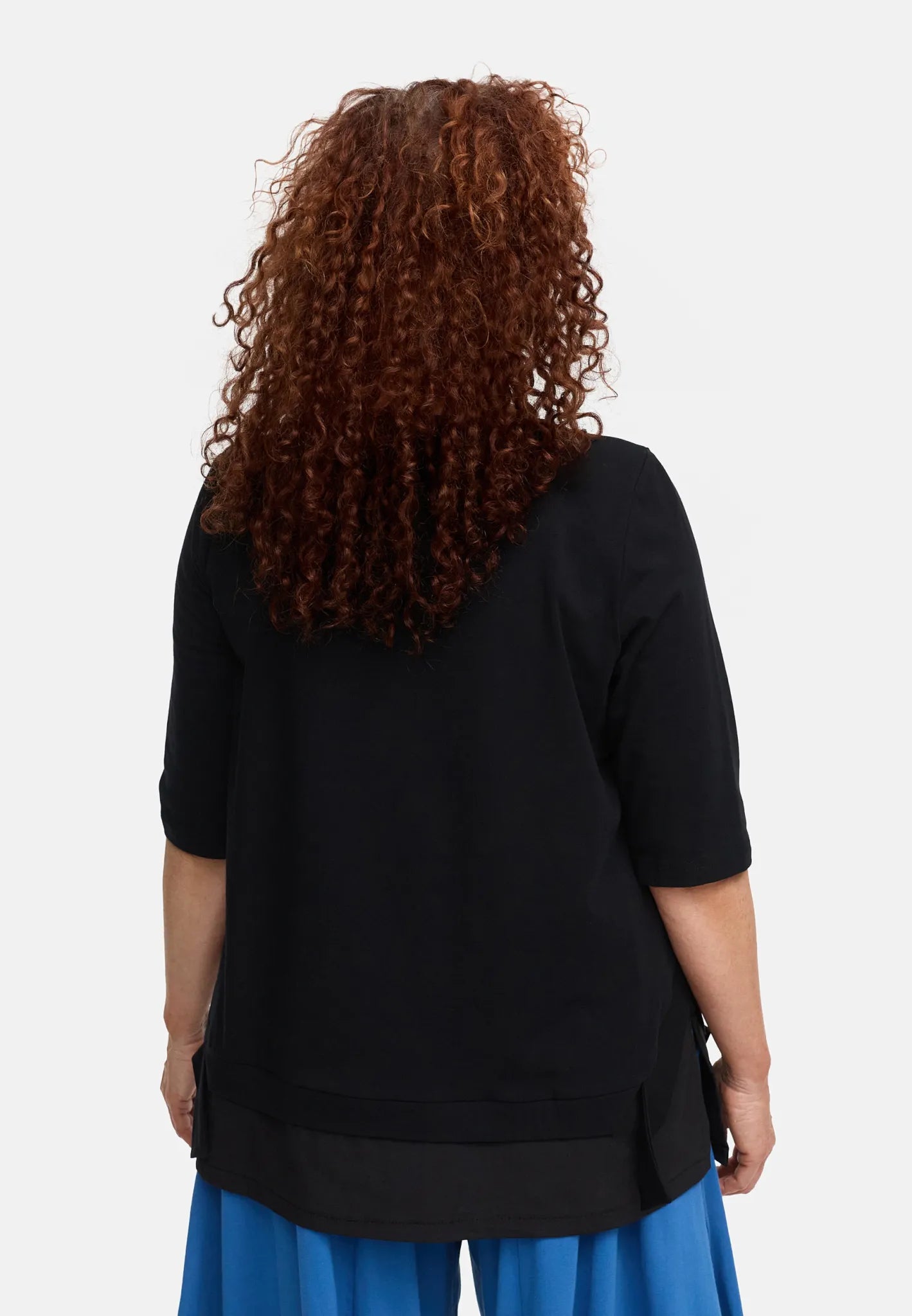  Do Your Best Shirt in gerader Form, aus Viskose, D934, Schwarz, Ausgefallen, Zeitlos