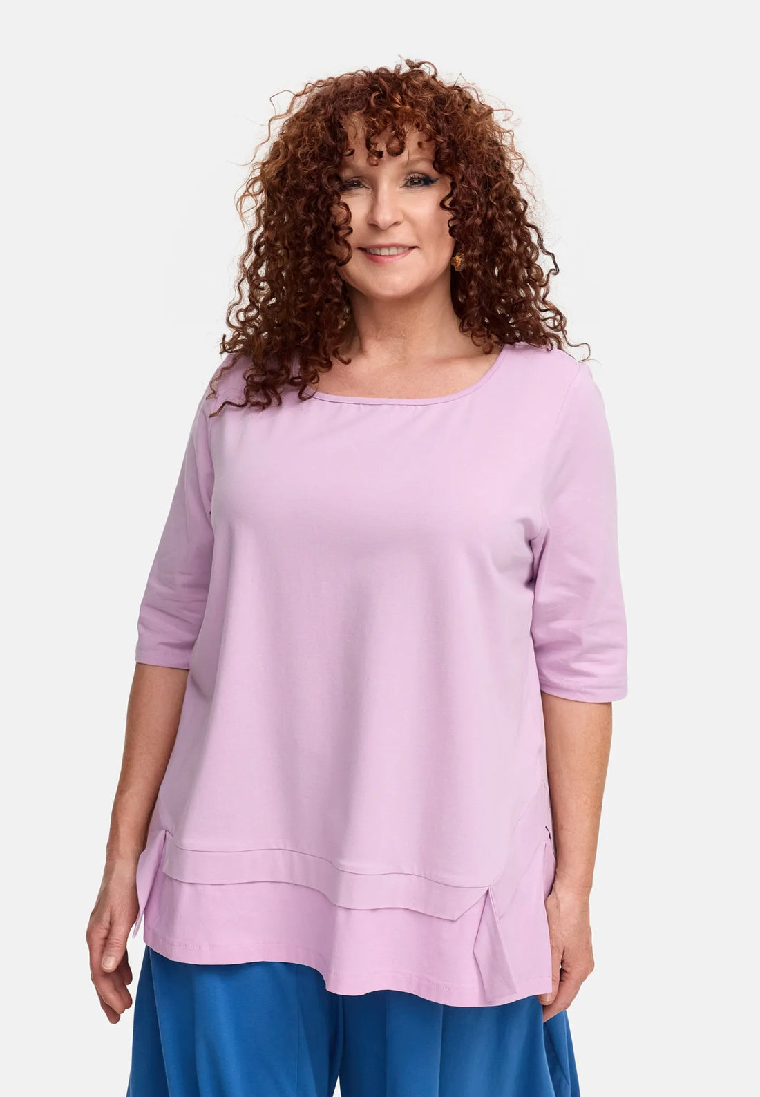  Do Your Best Shirt in gerader Form, aus Viskose, D934, Puder, Ausgefallen, Zeitlos, Schick