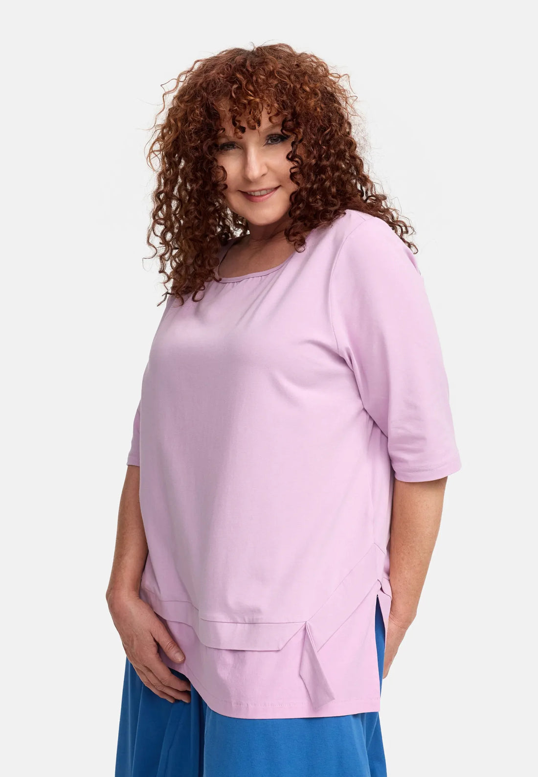  Do Your Best Shirt in gerader Form, aus Viskose, D934, Puder, Ausgefallen, Zeitlos, Schick