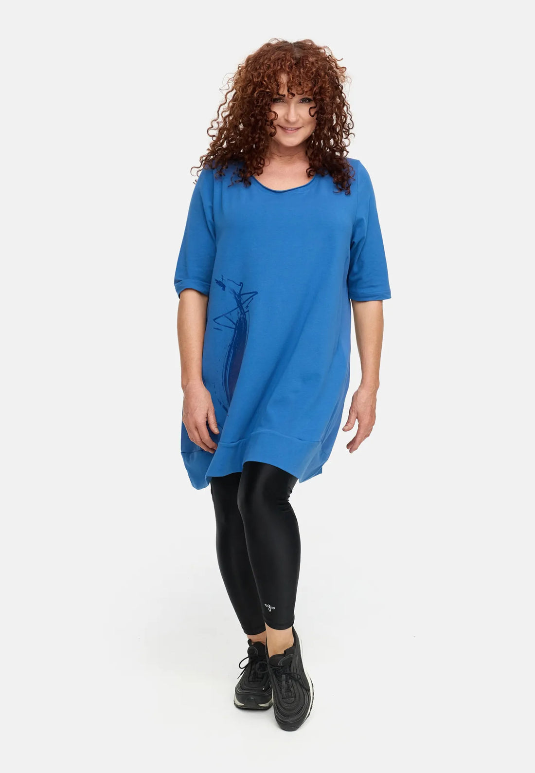  Ovalform Tunika von Do Your Best aus Baumwolle, D935, Blau, Ausgefallen, Zeitlos, Schick