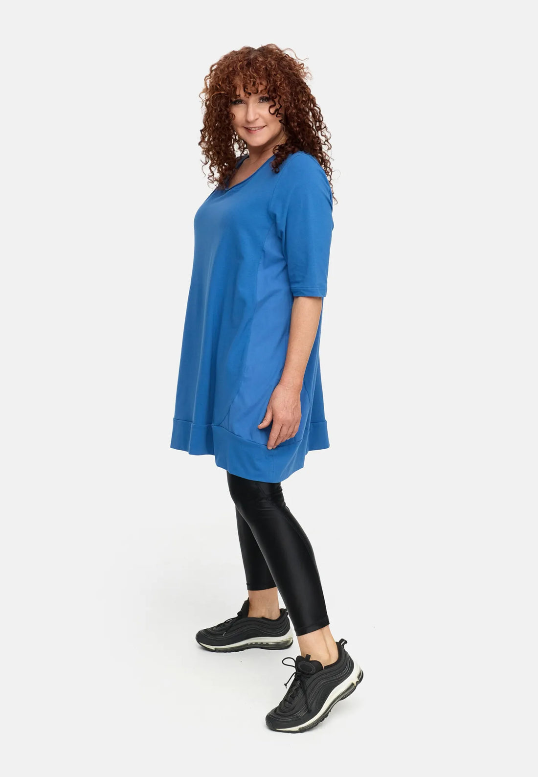  Ovalform Tunika von Do Your Best aus Baumwolle, D935, Blau, Ausgefallen, Zeitlos, Schick