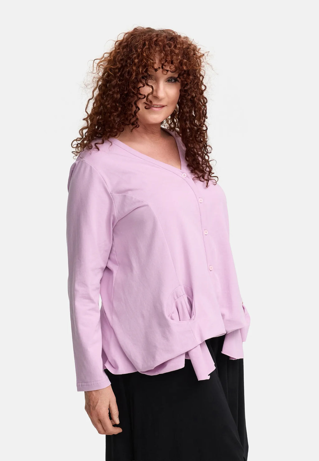  Do Your Best Jacke in gerader Form, aus Baumwolle, D936, Puder, Ausgefallen, Zeitlos