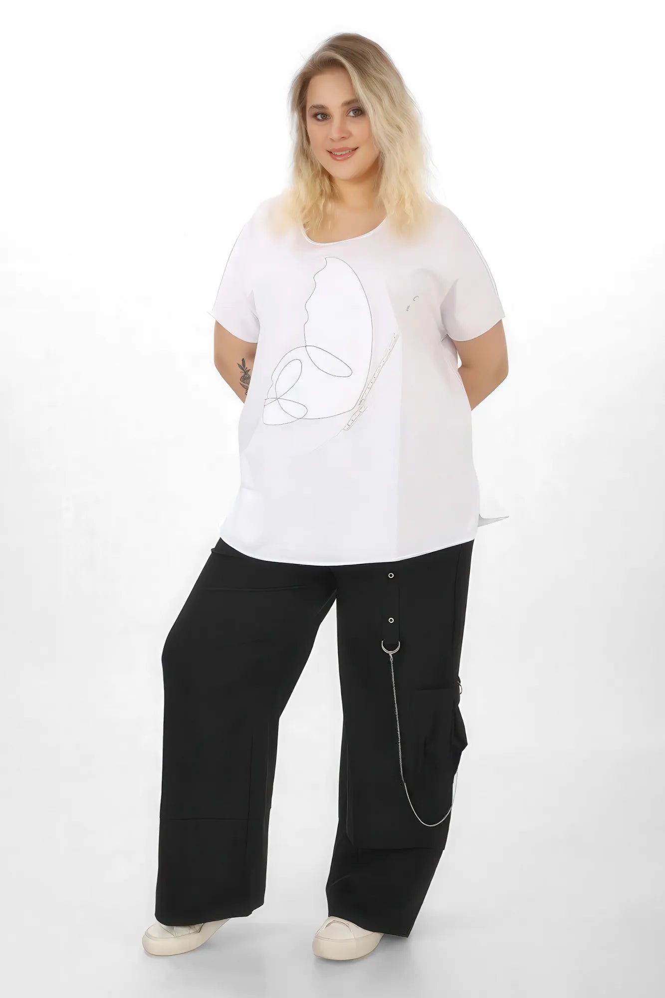  Oversized Shirt von Divas Planet aus Baumwolle, DP10148, Weiß, Schick, Modern, Bequem