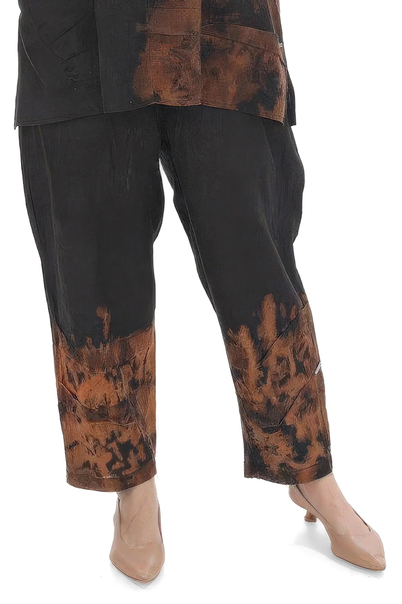  Divas Planet Hose in gerader Form, aus Leinen, DP4434, Schwarz, Schick, Modern, Bequem