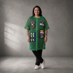 Leichtes grünes Netzshirt im Oversize Lagenlook leger ausgefallen zeitlos chic modern