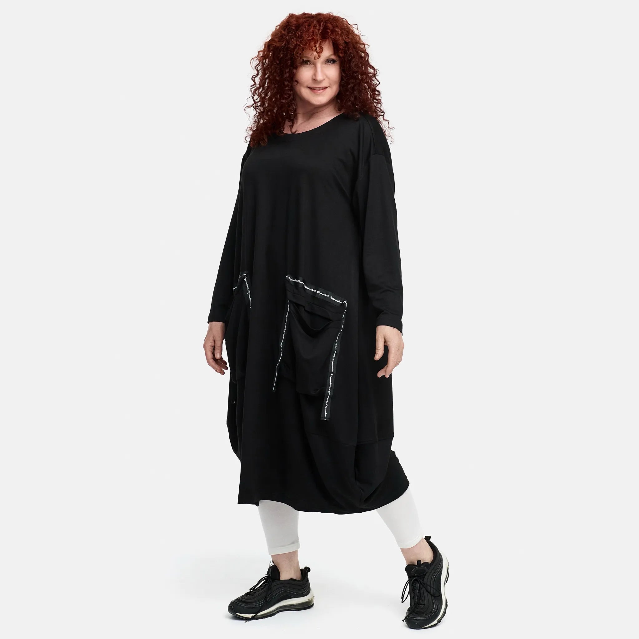  Ballonkleid von Do Your Best aus Viskose, D905, Schwarz, Schick, Modern, Bequem, Schick