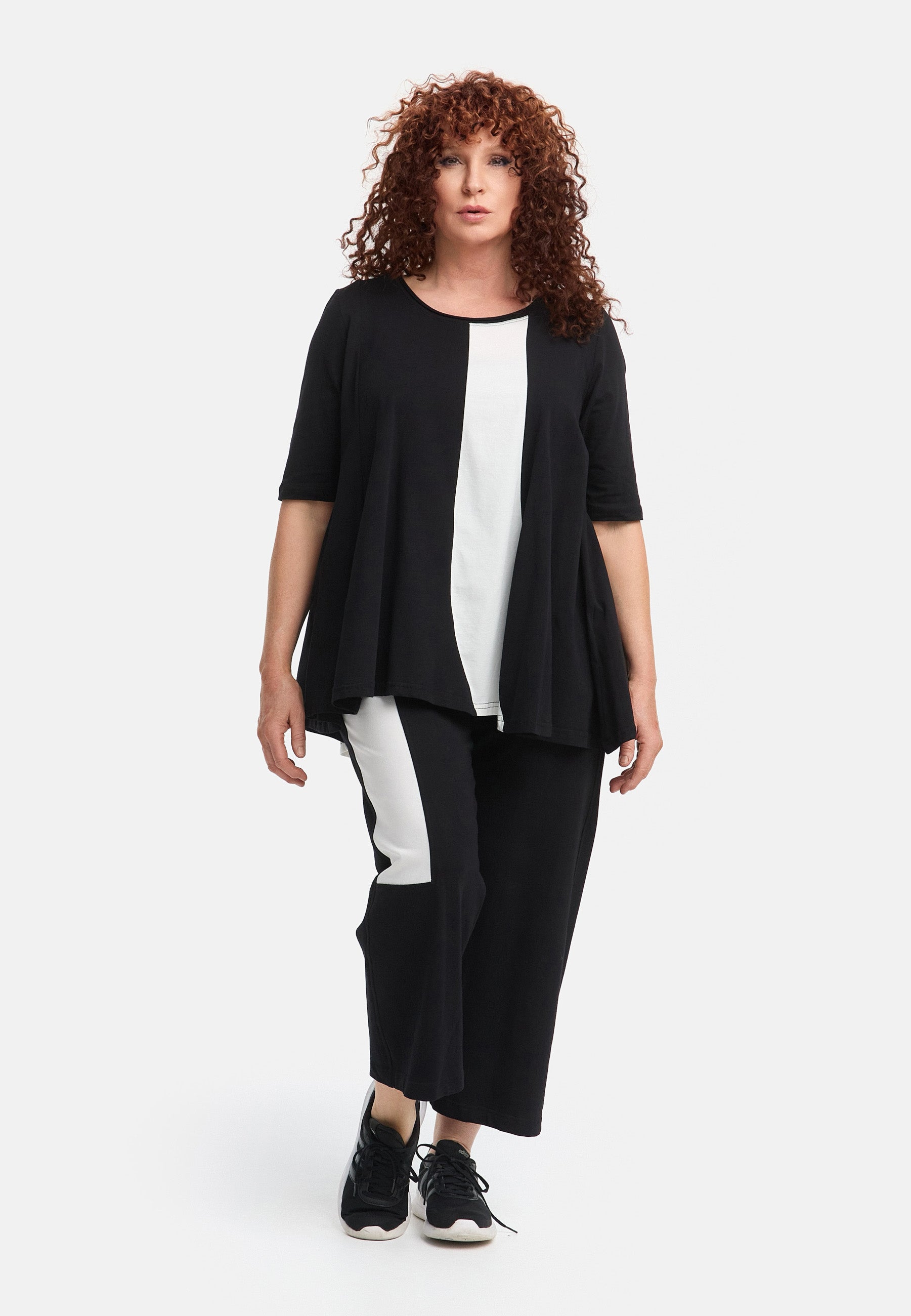 A-Form Shirt von Do Your Best aus Viskose, D924, Schwarz, Schick, Modern, Bequem, Schick