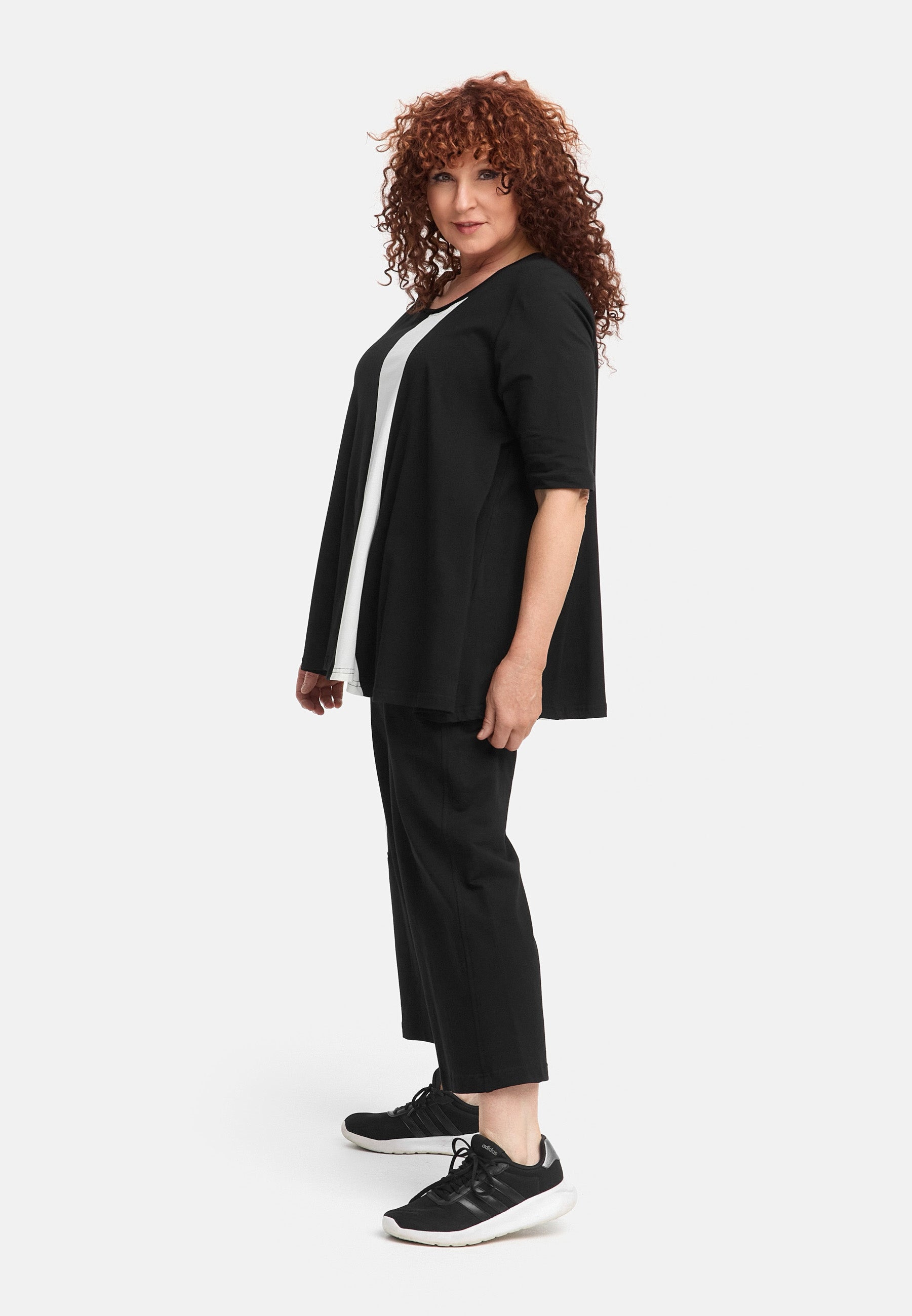 A-Form Shirt von Do Your Best aus Viskose, D924, Schwarz, Schick, Modern, Bequem, Schick