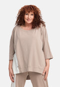  Do Your Best Shirt in gerader Form, aus Viskose, D922, Sand, Schick, Modern, Bequem