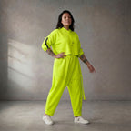 Damen Hose Lagenlook Neongelb, taillierter Schnitt, Oversize große Größen – Funky Diva