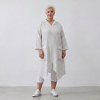 Zeitloser Oversize Lagenlook Mantel in WeißSchwarz Karo leger ausgefallen leicht luftig