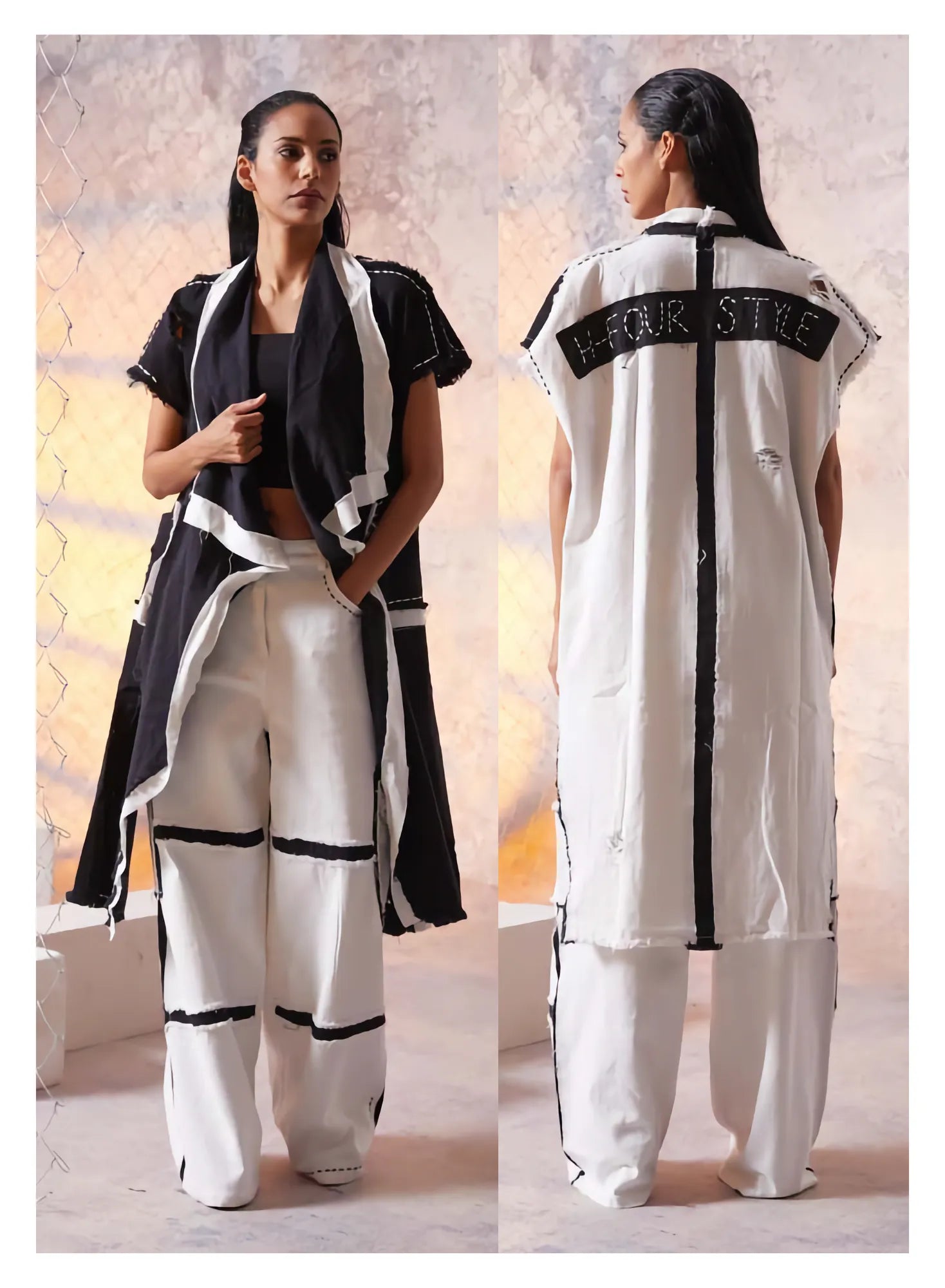  H4 Fashion Weste in gerader Form, aus Baumwolle, 1837, Weiß, Schick, Modern, Bequem