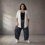 Zeitlose Lagenlook Oversize Balloonhose in Schwarz Weiß Blau leger sehr stilvoll Viskose