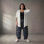 Zeitlose Lagenlook Oversize Balloonhose in Schwarz Weiß Blau leger sehr stilvoll Viskose