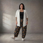 Ausgefallene Oversize Ballonhose Schwarz Weiß Orange Viskose leger Lagenlook zeitlos sehr