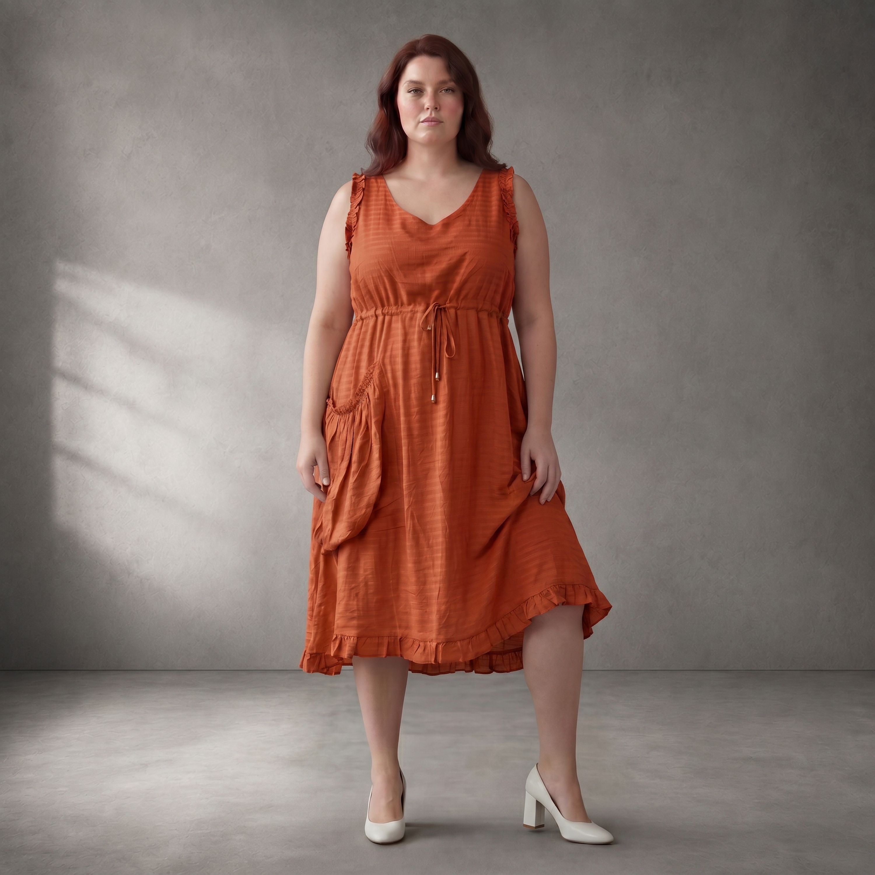 Orange Oversize Tunika im Lagenlook weich fliessend entspannt und zeitlos A-Linie Sommer
