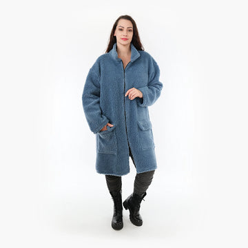  Stylische Jacke im eleganten Blau für kühle Herbst- und Wintertage mit praktischen Taschen