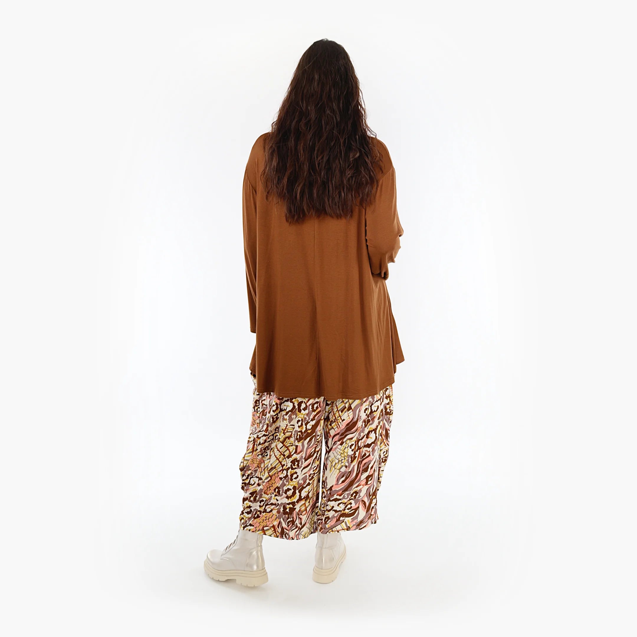  Ballonhose von AKH Fashion aus Viskose, 1355.08069, Cognac-Rose-Weiß, Muster, Schick