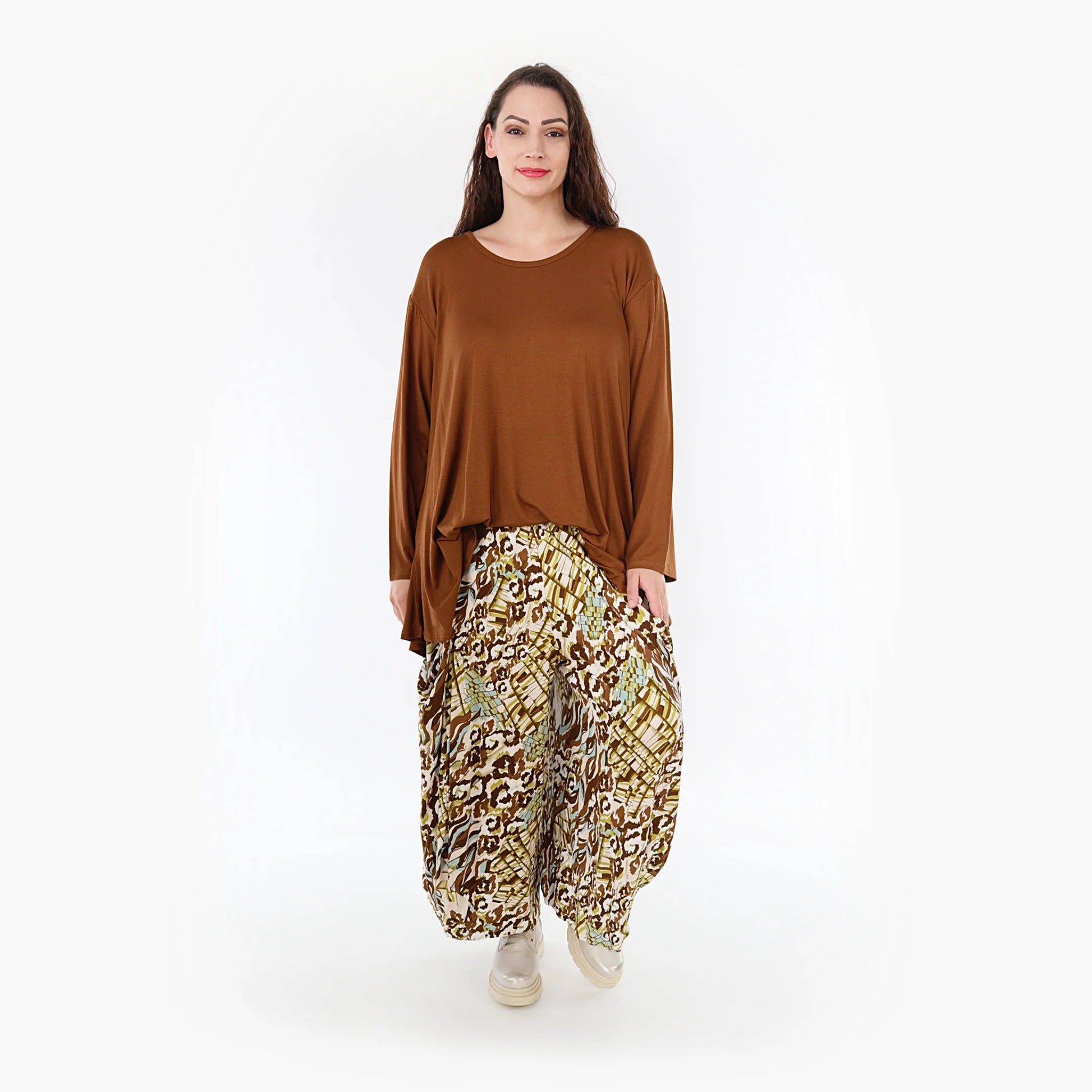  Bequeme Ballonhose aus leichtem Viskose-Jersey in eleganten Tönen für lässigen Style