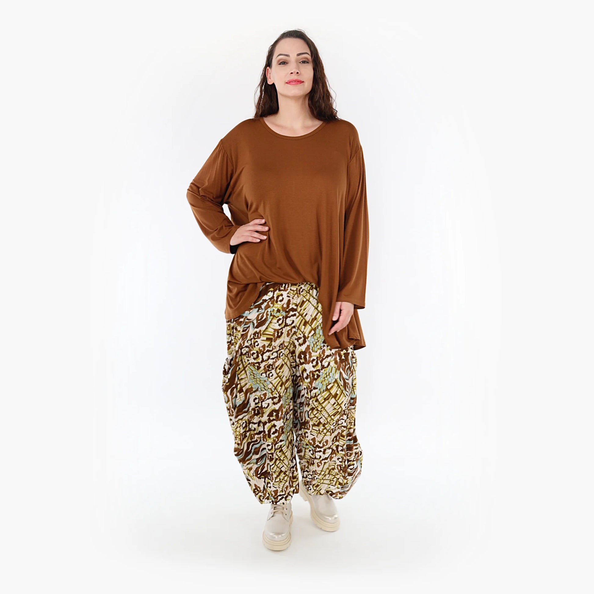  Bequeme Ballonhose aus leichtem Viskose-Jersey in eleganten Tönen für lässigen Style