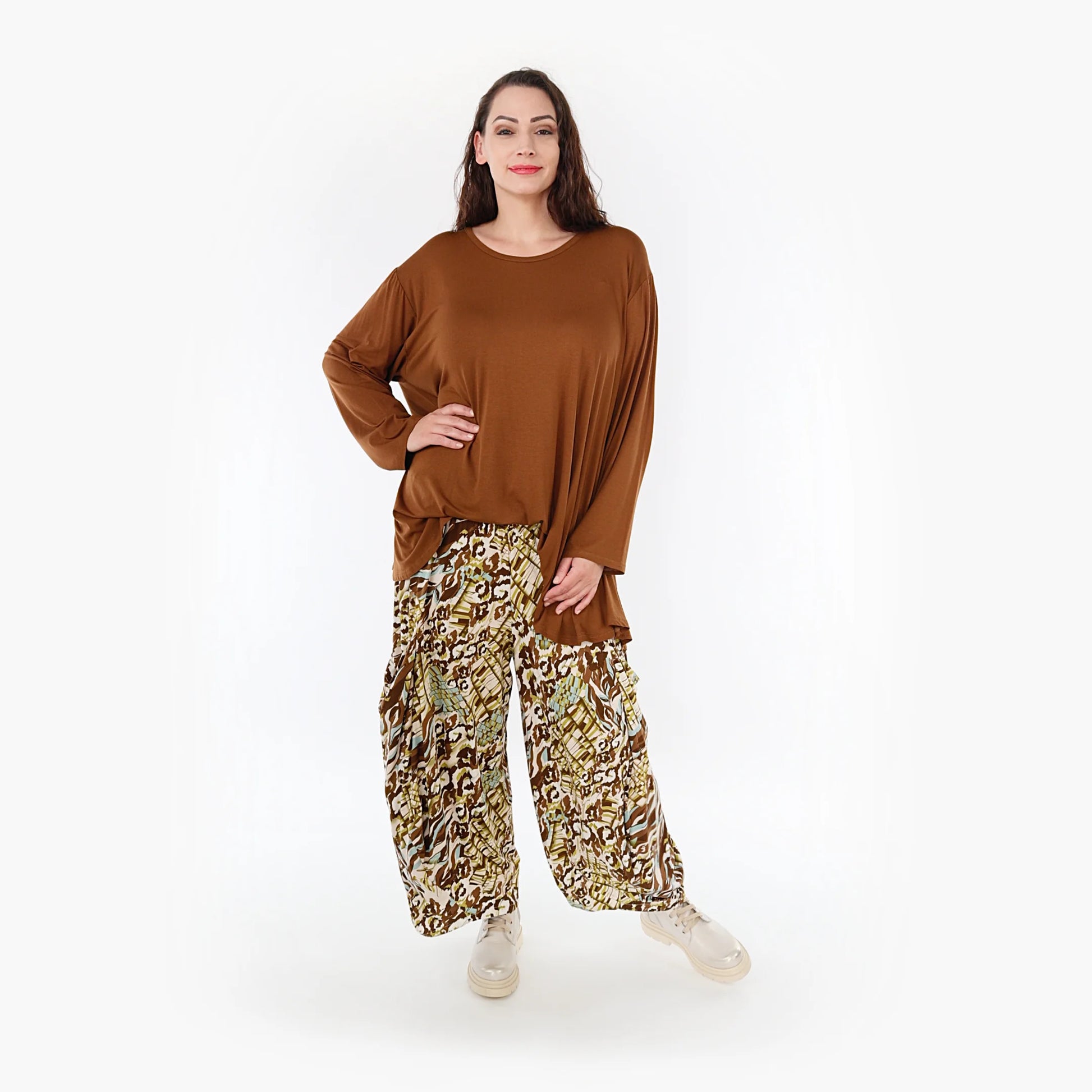  Bequeme Ballonhose aus leichtem Viskose-Jersey in eleganten Tönen für lässigen Style