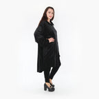  AKH Fashion Mantel in Vokuhila-Form, aus Polyester, 1368.02276, Schwarz, Schick, Modern