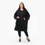  AKH Fashion Mantel in Vokuhila-Form, aus Polyester, 1368.02276, Schwarz, Schick, Modern