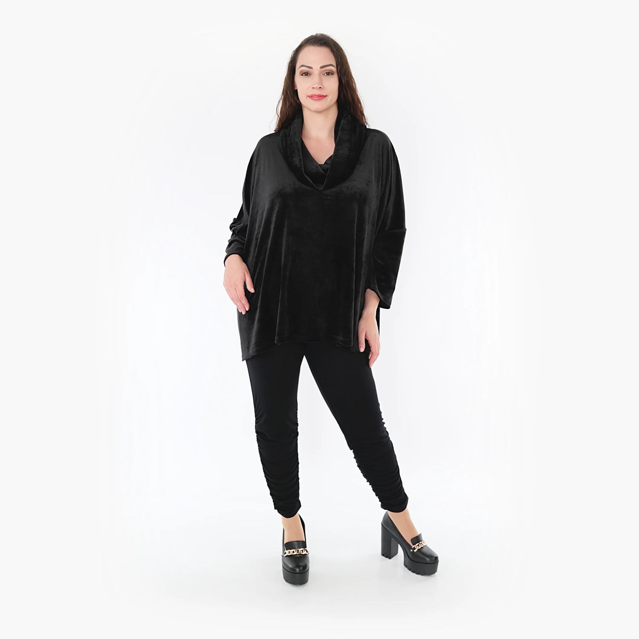 Bigshirt von AKH Fashion aus Polyester in kastiger Form, 1368.03019, Schwarz, Schick, Modern