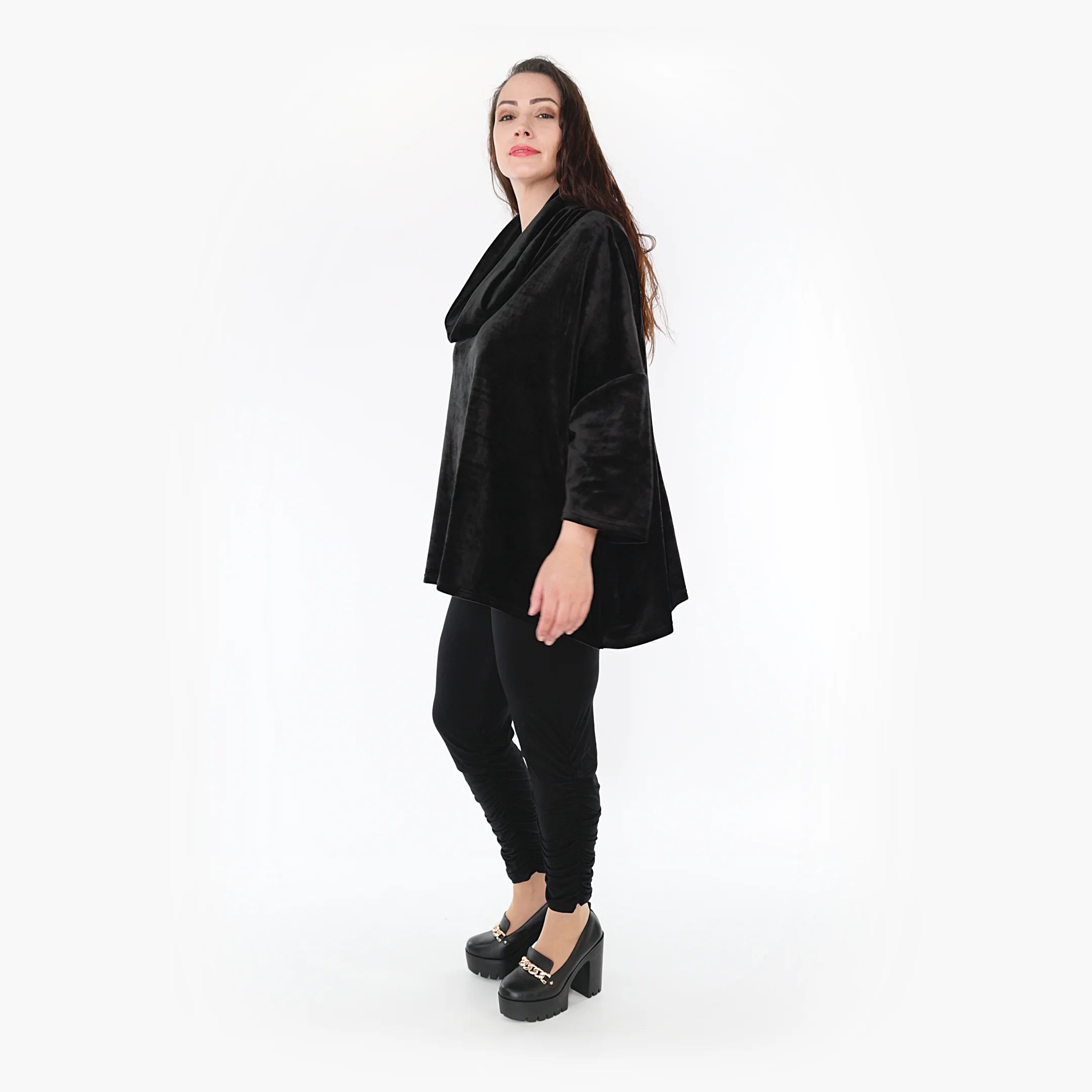  AKH Fashion Bigshirt in kastiger Form, aus Polyester, 1368.03019, Schwarz, Schick, Modern