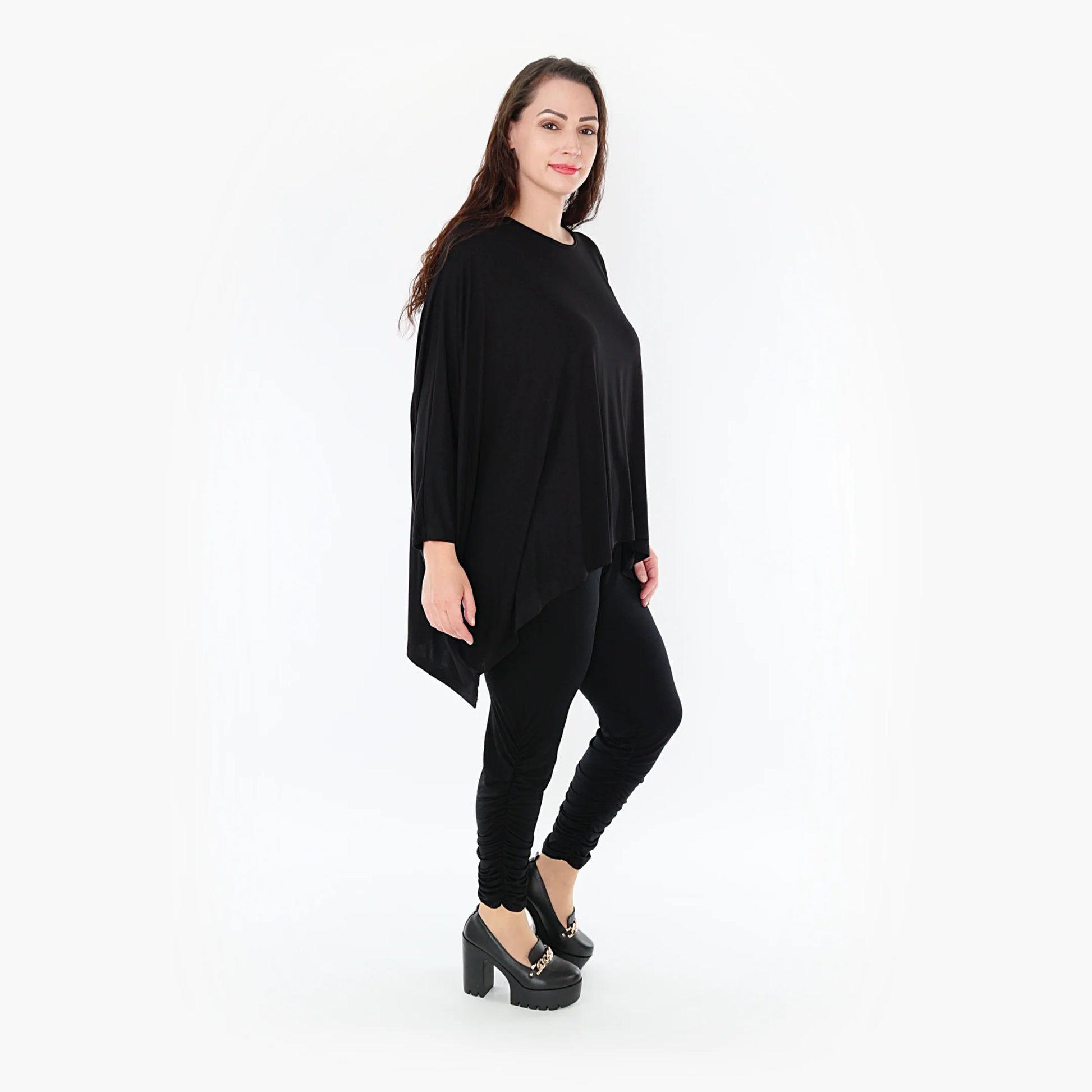  Bigshirt von AKH Fashion aus Bambus in kastiger Form, 1356.06307, Schwarz, Unifarben, Schick