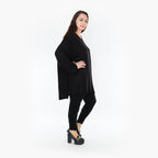  A-Form Bigshirt von AKH Fashion aus Bambus, 1356.00593, Schwarz, Schick, Modern, Bequem