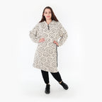  A-Form Bigshirt von AKH Fashion aus Baumwolle, 1361.06989, Beige-Schwarz, Schick, Modern