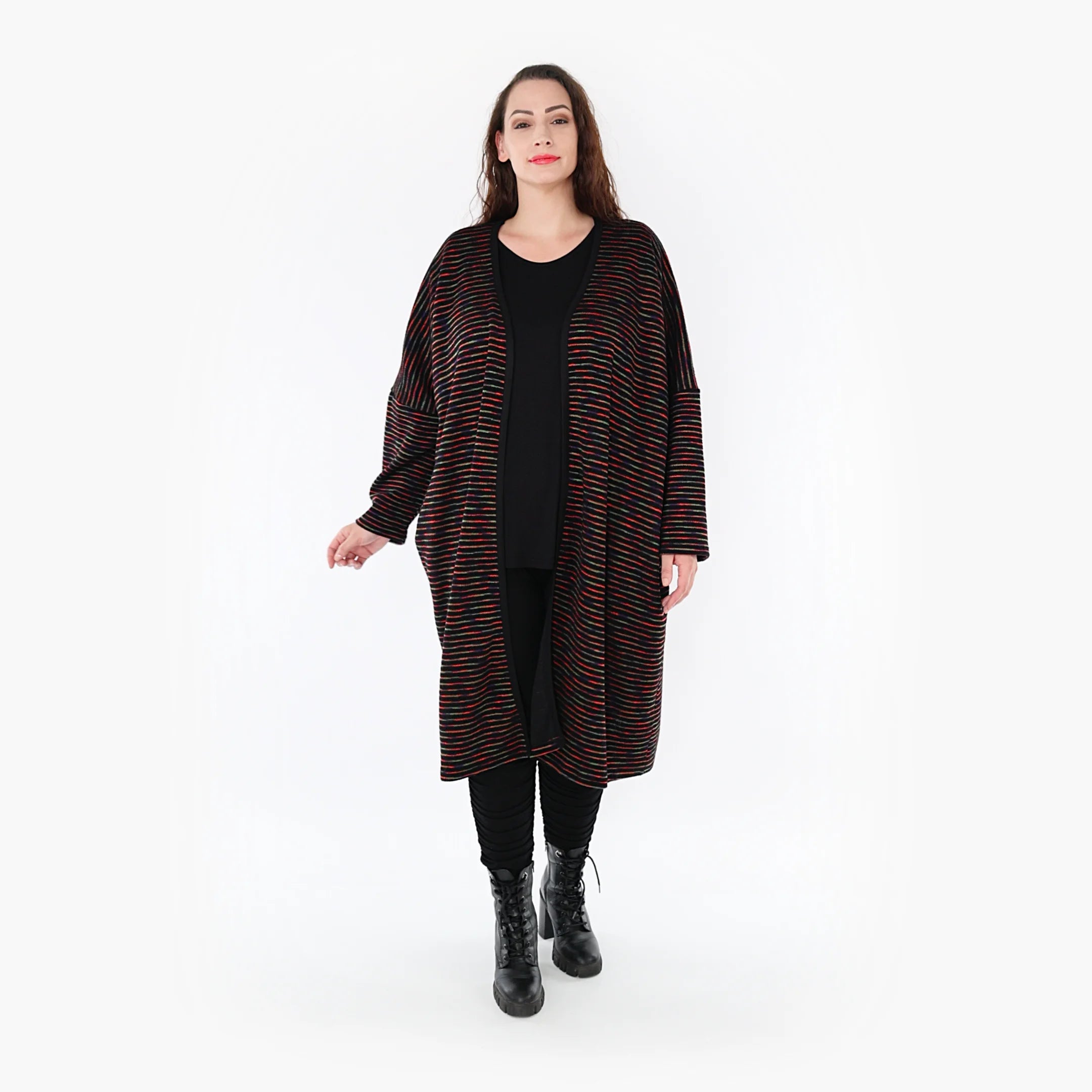  AKH Fashion Jacke in gerader Form, aus Baumwolle, 1367.06828, Schwarz-Grün-Rot, Schick