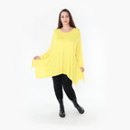  A-Form Shirt von AKH Fashion aus Viskose, 1233.1019L, Gelb, Schick, Modern, Bequem