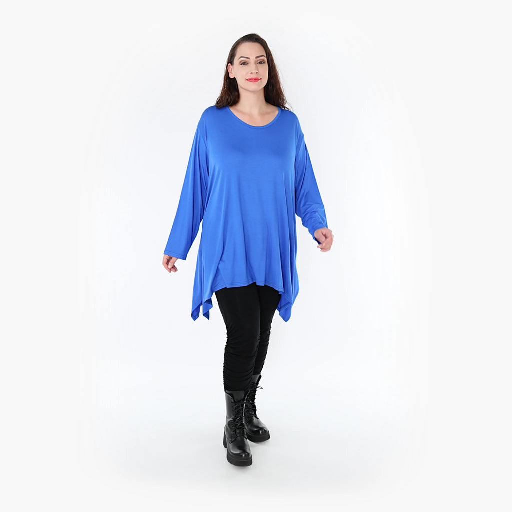  A-Form Shirt von AKH Fashion aus Viskose, 1233.1019L, Royalblau, Schick, Modern, Bequem