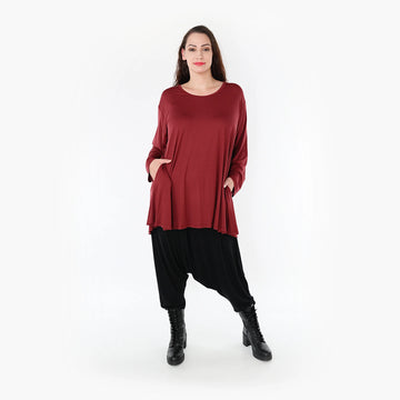  Shirt von AKH Fashion aus Viskose in Glocken-Form, 1233.1892L, Burgundy, Schick, Modern